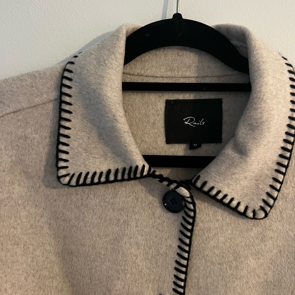 Rails Odyssey Jacket - Oversized wool jacket with black contrast stitch - Picture 5 of 5